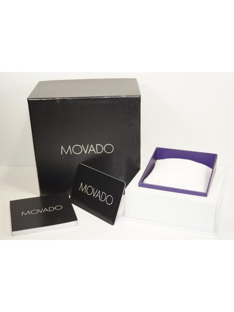 Authentic Movado Black Watch Empty Box W Instructions  Warranty Card
